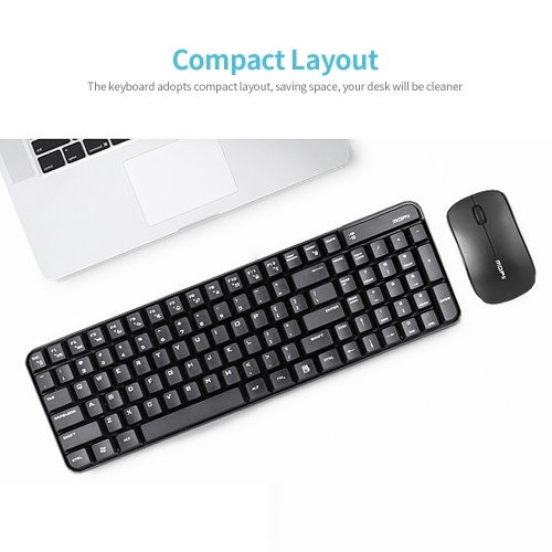 

Mofii X190 Wireless Keyboard Mouse Combo 2.4G Wireless Keyboard Mouse Set Compact Layout Plug and Play for PC Laptop Black