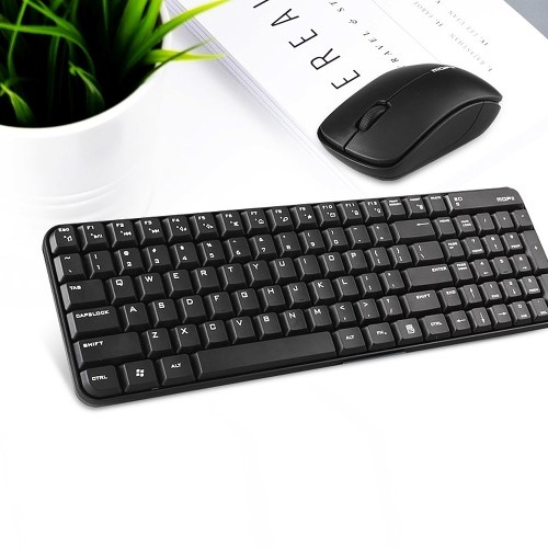 

Mofii X190 Wireless Keyboard Mouse Combo 2.4G Wireless Keyboard Mouse Set Compact Layout Plug and Play for PC Laptop Blue+Black