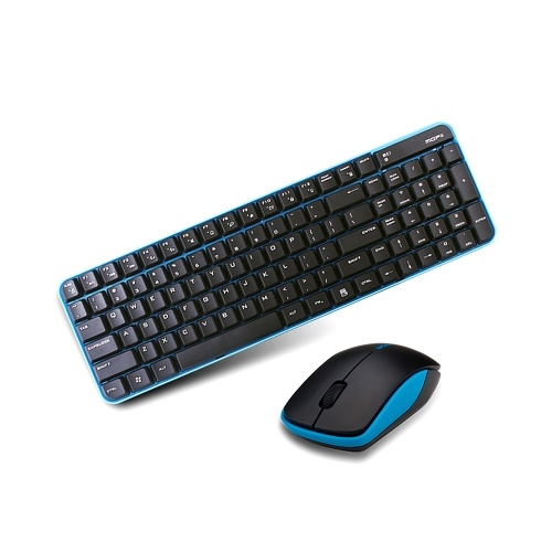 Mofii X190 Wireless Keyboard Mouse Combo 2.4G Wireless Keyboard Mouse Set Compact Layout Plug and Play for PC Laptop Blue+Black