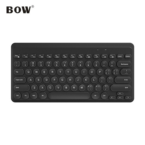 BOW K610 2.4G Wireless Keyboard 79 Key Round Keycaps Mini Portable Ergonomic Design Keyboard for Mac/Windows Black