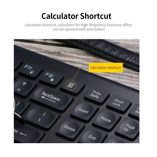 

uFound R-753 Mouse and Keyboard Combo 106 keys Ultra-thin Chocolate Keyboard + Wireless Silent Mouse 1200DPI Black