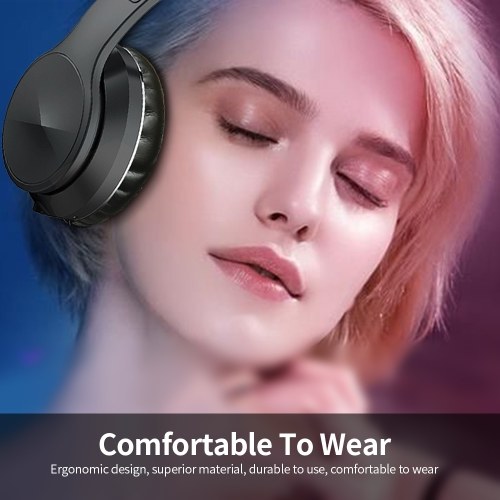 

EL-B4 Wireless BT Headphone Foldable Portable Stereo Headset Sports Gaming TF/FM Mode Earphone for Phone/Laptop/PC Black