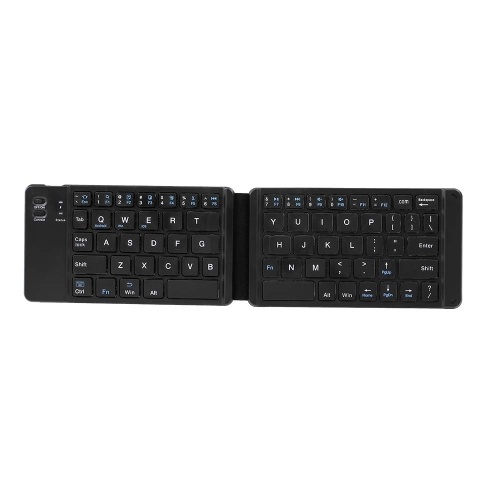 Teclado BT plegable de bolsillo con interruptor de tijera Compatible con iOS / Android / Windows Laptops Tablets Celulares Negro