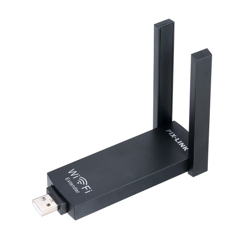 Wireless USB WiFi Adapter for PC Support Single Band 2.4G only(up to 300Mbps)/ 2 Antennas/ High Security/ Plug and Play Black