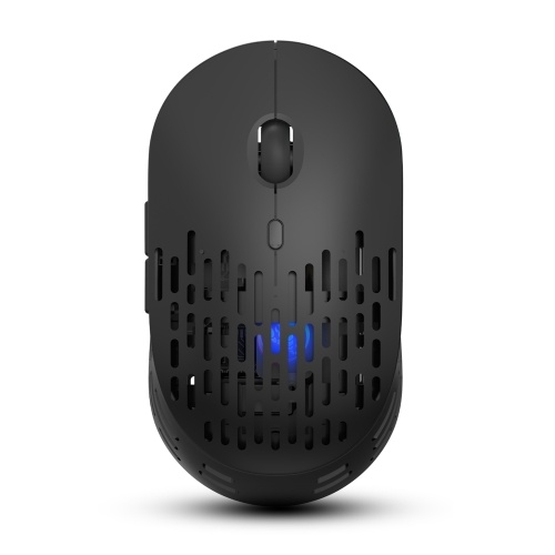 HXSJ T38 2.4G Wireless Mouse Mute Office Mouse 3 Adjustable DPI Colorful Breathing Light Built-in Rechargeable Battery Black