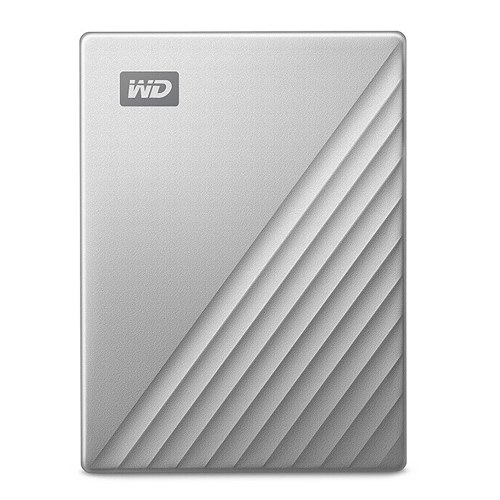 WD My Passport Ultra 2.5 inch Mobile Hard Disk Type-C Interface Metal Texture Built-in 256-bit AES Hardware Encryption 2TB Silver 