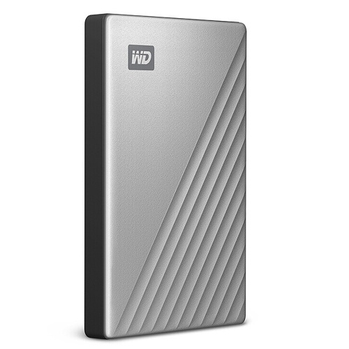 WD My Passport Ultra 2.5 inch Mobile Hard Disk Type-C Interface Metal Texture Built-in 256-bit AES Hardware Encryption 2TB Silver 