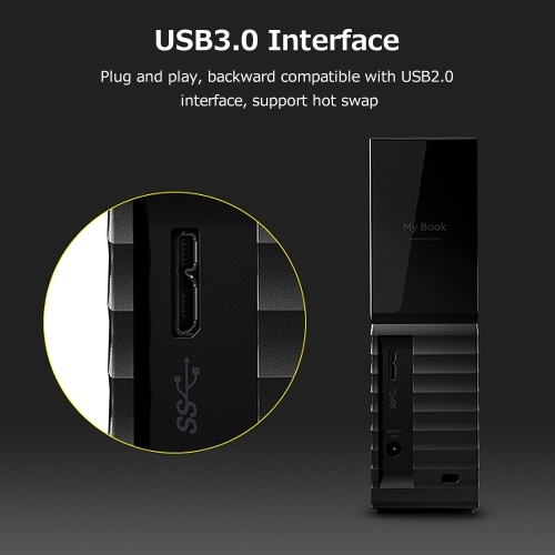 WD My Book 8TB Desktop Portable Hard Disk 3.5 inch Large Capacity External Desktop Computer Hard Drive Complete Backup 