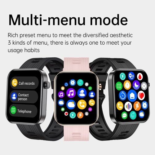 FW10 1.96`` Smartwatch BT5.0 Intelligent Watch IP67-waterproof Fitness Tracker Compatible for Android iOS 