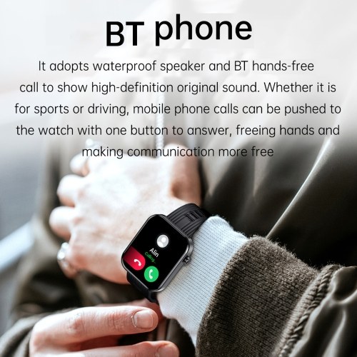 FW10 1.96`` Smartwatch BT5.0 Intelligent Watch IP67-waterproof Fitness Tracker Compatible for Android iOS 