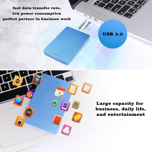 

Toshiba Canvio Alumy USB 3.0 2.5" 2TB Portable External Hard Disk Drive Mobile HDD Desktop Laptop HDTH320YS3CA