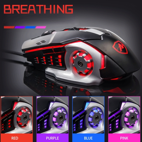 

AJAZZ AJ-110 Gaming Laser Mouse USB Wired Mouse 4 Adjustable DPI Levels 3200DPI with Breathing LED Light 6 Buttons for PC Desktop