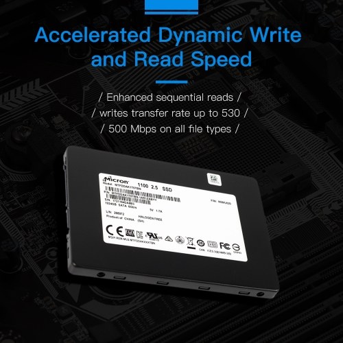 

Micron 1100 Series 1TB 2.5" Internal Solid State Drive SSD SATA 6Gbps 530 MB/s Maximum Read Transfer Rate MTFDDAK1T0TBN-1AR1ZABYY