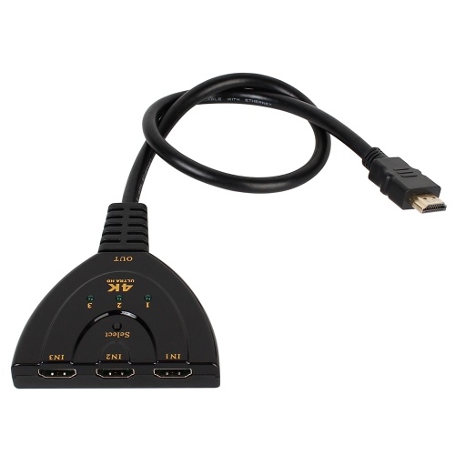 4K * 2K 3 Port HDMI Splitter 1080P 3D Switcher 3 * 1 Ultra HD HDMI Schalter 3 zu 1 Pigtail Converter 1 in 3 aus Pigtail Kabel