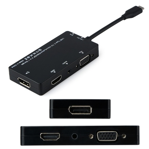 

USB Type C to HUB VGA DP Audio HDMI 4 в 1 Конвертер Dongle для планшетных компьютеров NoteBook Air Pro MacBook HP