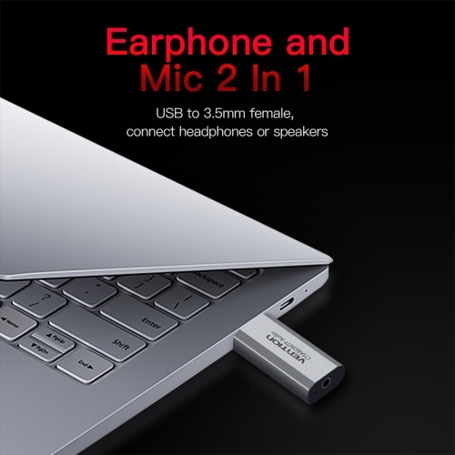

VENTION USB External Sound Card with 3.5mm Stereo Earphone Mic Adapter HIFI 7.1 Soundtrack Driver-free for PUGB PC Laptop PS4 Black