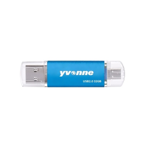 

yvonne YT601-2 USB2.0 U Disk 64GB OTG Double Ports Multifunctional USB Flash Drive for Phone/PC/Laptop Black