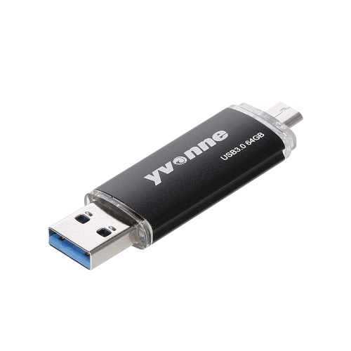 

yvonne YT601-3 USB3.0 U Disk High Speed 64GB OTG Double Ports Multifunctional USB Flash Drive for Phone/PC/Laptop