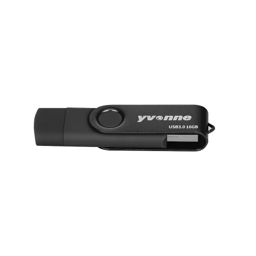 

yvonne YT602-3 USB3.0 U Disk Rotating 16GB OTG USB Flash Drive Double Ports High Speed U Disk for Mobile Phone/PC/Laptop