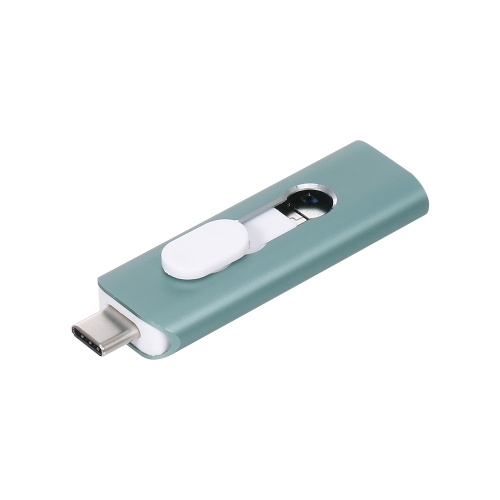 yvonne Y15D USB2.0 U disque télescopique 16GB USB type-c Micro USB trois ports lecteur Flash OTG pour téléphone portable / PC / ordinateur portable vert