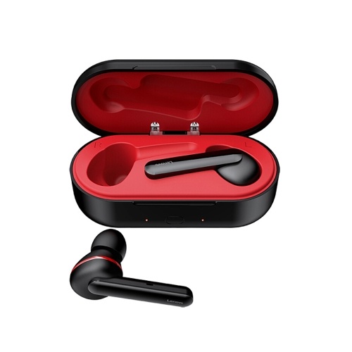 Lenovo HT28 TWS Headphone BT5.0 Auricular inalámbrico In-ear Auriculares deportivos impermeables Auriculares estéreo con estuche de carga Negro