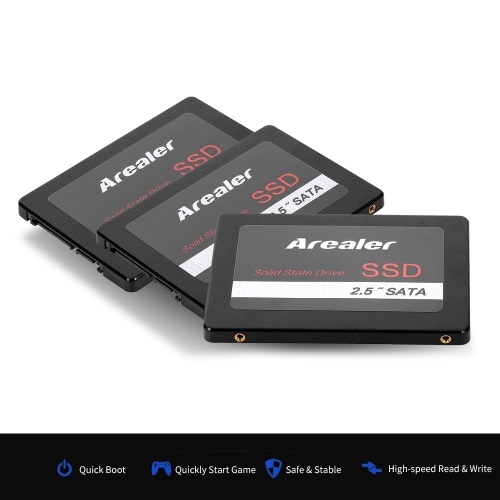 

Arealer 2.5inch Solid State Drive SATA3.0 SSD Solid State High Speed Storage for Desktop Laptop White 256GB