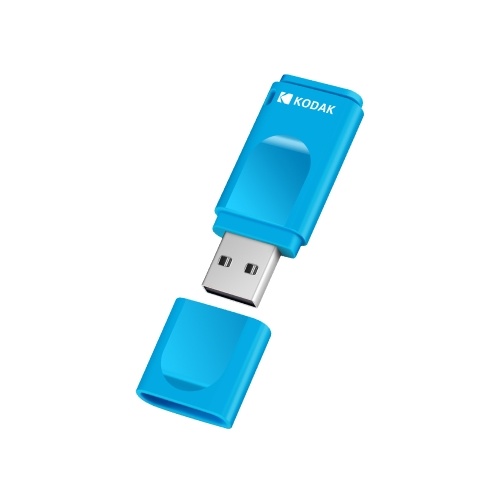 KODAK K233 Slim U Disk Portable USB 3.0 Trasmissione ad alta velocità su veicolo USB anti-smarrimento impermeabile Mini formato impermeabile con coperchio antipolvere indipendente da 16 GB blu