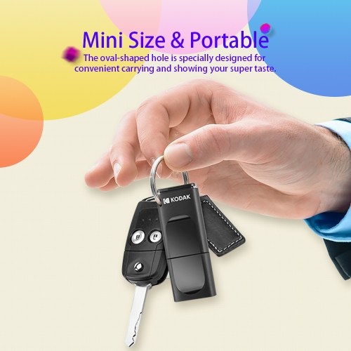 

KODAK K233 Slim U Disk Портативный USB 3.0 Высокоскоростная коробка передач Автомобильный USB-накопитель с анти-потерей Водонепроницаемый мини-размер с независимой пылезащитной крышкой 64 ГБ Rose Red