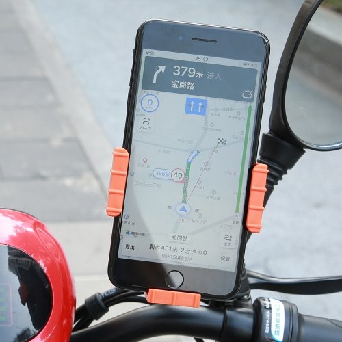 

Bicycle Phone Holder For Mobile Cell Phone Holder Support Clip Stand GPS Mount Bracket with Battery Slot Black
