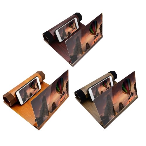

12-inch Mobile Phone Screen Magnifier Chasing Artifact 3D Projection Cinema Effect Phone Screen Zooms Black