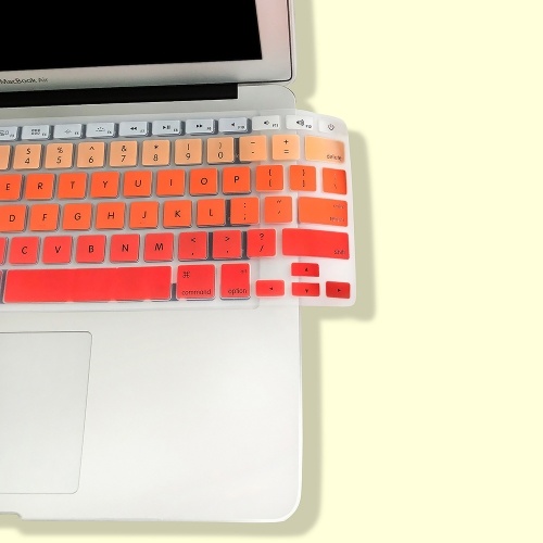 

TPU Keyboard Cover Dustproof Keyboard Protective Film Compatible with Apple MacBook Air 13.3 inch A1466/A1369 Red&Orange