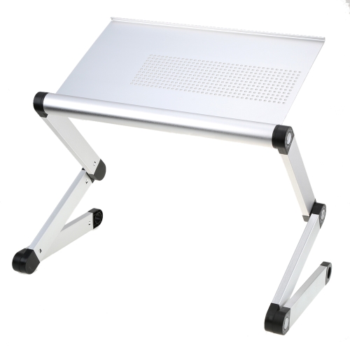 Portable Adjustable Folding Bed Sofa Table Desk Tray Stand with Multi Angle Legs Cooling Hole for 17in Laptop Notebook Tablet Pad