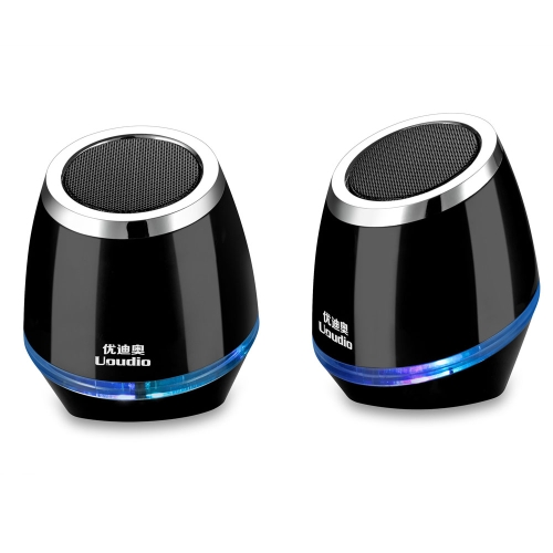 Uoudio Mini Fina Altavoz Estérea de Ordenador con USB para el Escritorio del el PC Ordenador Portátil Notebook Móvil MP3 MP4