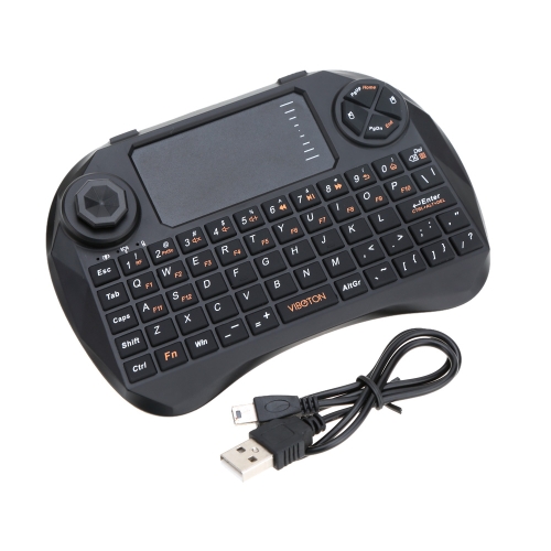 VIBOTON Mini Handheld 2.4G Wireless QWERTY Keyboard Mouse with Touchpad Joystick Remote Control for Android TV Box HTPC Laptop PC