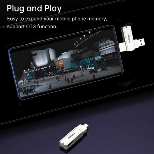 Lenovo thinkplus TPCU301Plus U Disk 256GB USB3.0+Type-C Port Recognition USB Flash Drive Thumb Drive Support Tablet Mobile Phone Computer Laptop MacOS System 