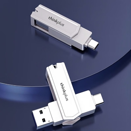 Lenovo thinkplus TPCU301Plus U Disk 256GB USB3.0+Type-C Port Recognition USB Flash Drive Thumb Drive Support Tablet Mobile Phone Computer Laptop MacOS System 