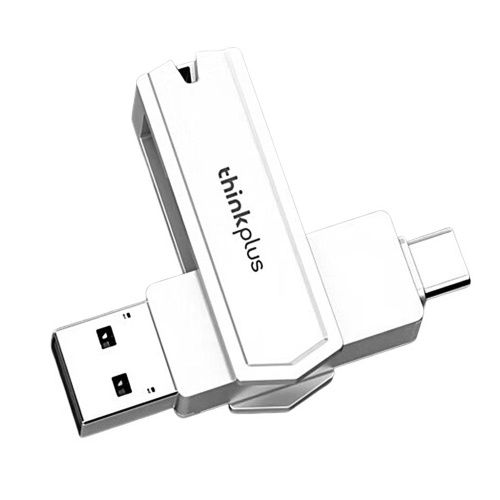 Lenovo thinkplus TPCU301Plus U Disk 64GB USB3.0+Type-C Port Recognition USB Flash Drive Thumb Drive Support Tablet Mobile Phone Computer Laptop MacOS System 