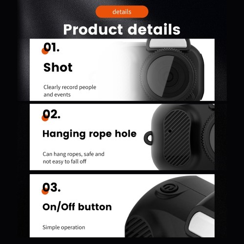 

Small Digital Camera 1080P FHD LCD Screen Sports Video Recorder with Lanyard Monoreflexes Shaped Portable Network Camera Rechargeable 32G