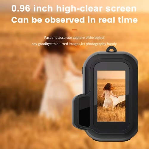

Small Digital Camera 1080P FHD LCD Screen Sports Video Recorder with Lanyard Monoreflexes Shaped Portable Network Camera Rechargeable 64GB
