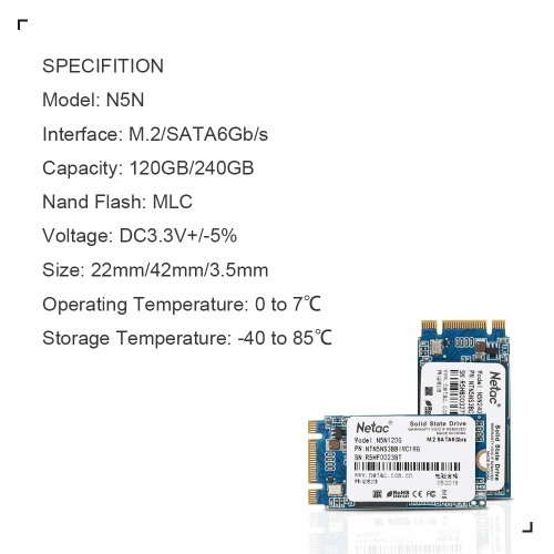 

Netac N5N Solid State Drive SSD Hard Disk Drive M.2 2242 HDD SATA 3.0 High Speed SSD