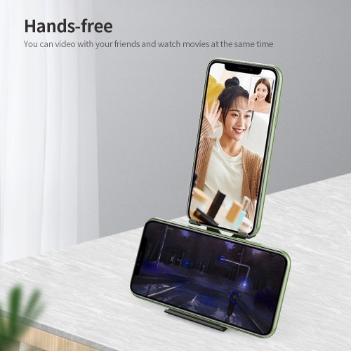 

Desktop Bracket for Cellphone Multifunctional Dual Axis Folding Portable Metal Bracket Holder Suitable for Mobile Phone/Tablet Rose Gold