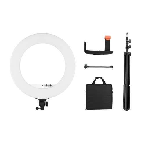 

18inch LED Video Ring Light Kit with 2m Light Stand/ Phone Holder/ Bag 80W Dimmable 3200K-5800K Bi-color for Photo Video Studio