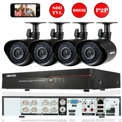 

OWSOO 8CH Full Full 960H / D1 800TVL Система видеонаблюдения DVR Система безопасности