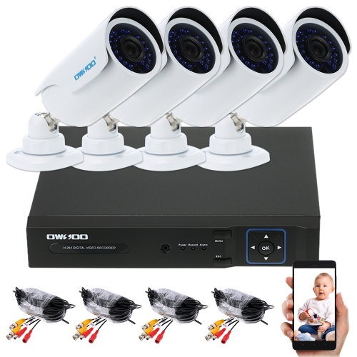 

OWSOO 4CH Channel Full AHD 1080N/720P 1500TVL CCTV Surveillance DVR Security System
