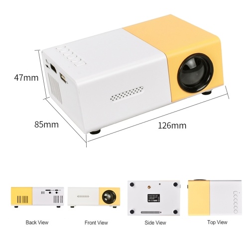 

YG300 LED Projector Home Office Mini Portable 1080P Full HD with Remote Control Projector UK Plug
