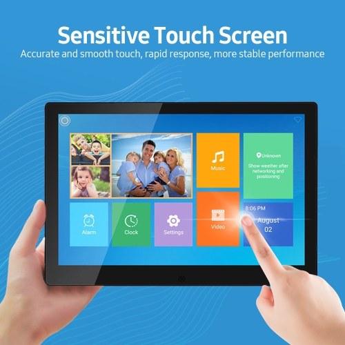 

10.1 inch Digital Photo Frame Cloud Electronic Photo Album Touch Screen Support APP Photo Transmission 16GB Memory Black UK Plug