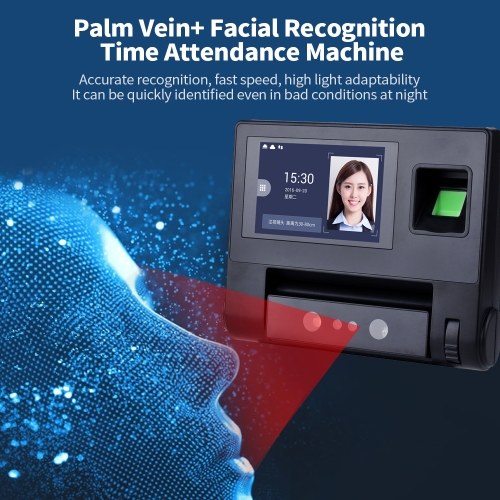 

Palm Vein+ Facial Recognition Time Attendance Machine Wide Application 4.0 Inch LCD Large Capacity Fast Recognition Plug UK