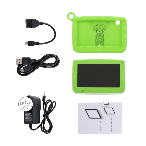 

Q718 Quad Core CPU + GPU + VPU + APU 7-дюймовый планшетный компьютер для детей Android 4.4 с силиконовым чехлом Green UK Plug