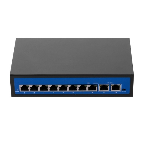 Commutateur POE ZWD-8 + 2BZDN-X 8 + 2 8 Port Ethernet 2 Port Ethernet de liaison montante 2,0 Gbit / s pour caméra IP Prise AP britannique Prise de connexion sans fil