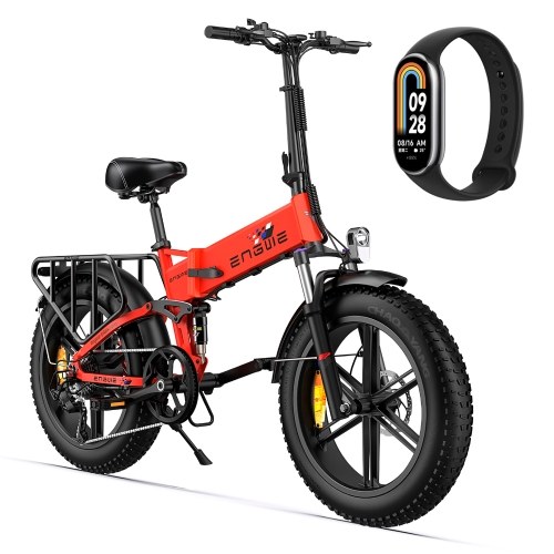

ENGWE Engine X Ebike 20X4,0 дюймовые толстые шины 250 Вт Бесщеточный двигатель Складной электрический велосипед с полной подвеской и бесплатным Xiaomi Mi Band 8